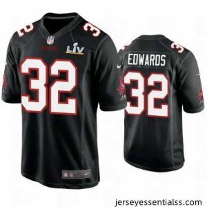 Mike Edwards Buccaneers Black Super Bowl Lv Game Fashion Jersey