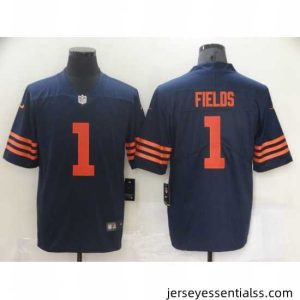 Nike Chicago Bears Justin Fields 1 Navy Rush Limited Jersey