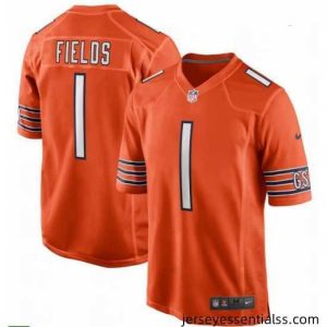 Nike Justin Fields Orange Chicago Bears 2021 NFL Draft First Round Pick Alternate Game Jersey