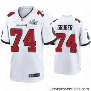 Paul Gruber Buccaneers White Super Bowl Lv Game Jersey