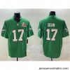 Philadelphia Eagles 17 Nakobe Dean Green 2025 Super Bowl LIX Patch F.U.S.E  Throwback Vapor Untouchable Limited Stitched Football Jersey