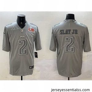 Philadelphia Eagles 2 Darius Slay Jr  Grey 2025 Super Bowl LIX Patch Atmosphere Fashion Vapor Untouchable Limited Stitched Football Jersey