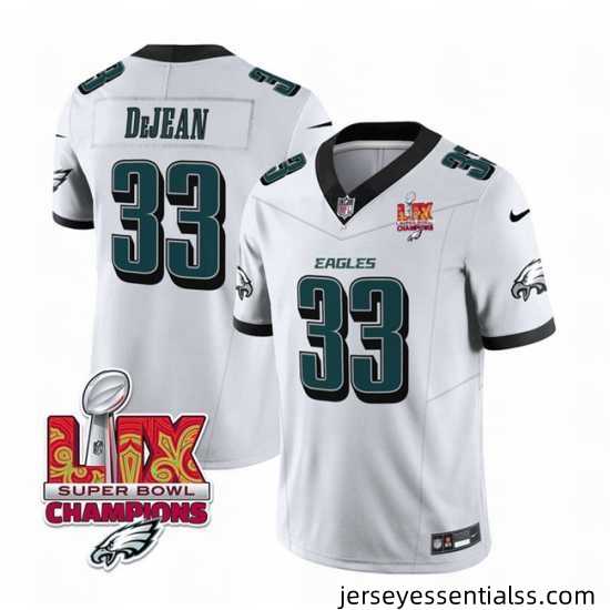 Men-Philadelphia-Eagles-33-Cooper-DeJean-White-2025-Eagles-Logo-Super-Bowl-LIX-Patch-New-F-U-S-E-Vapor-Untouchable-Limited-Stitched-Football-Jersey-889815_23971_550X550