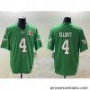 Philadelphia Eagles 4 Jake Elliott Green 2025 Super Bowl LIX Patch F.U.S.E  Throwback Vapor Untouchable Limited Stitched Football Jersey