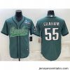 Philadelphia Eagles 55 Brandon Graham Green With Super Bowl LVII Patch Cool Base Stitched Baseball Jersey