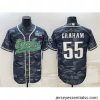 Philadelphia Eagles 55 Brandon Graham Grey Camo With Super Bowl LVII Patch Cool Base Stitched Baseball Jersey
