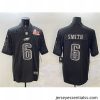 Philadelphia Eagles 6 DeVonta Smith Black 2025 Super Bowl LIX Patch Reflective Vapor Untouchable Limited Stitched Football Jersey