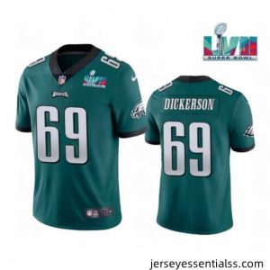 Philadelphia Eagles 69 Landon Dickerson Green Super Bowl LVII Patch Vapor Untouchable Limited Stitched Jersey