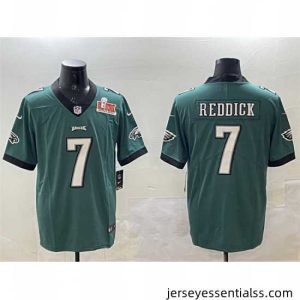 Philadelphia Eagles 7 Haason Reddick Green 2025 Super Bowl LIX Patch Vapor Untouchable Limited Stitched Football Jersey