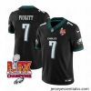 Philadelphia Eagles 7 Kenny Pickett Black 2025 Eagles Logo Super Bowl LIX Patch New F.U.S.E  Vapor Limited Stitched Football Jersey