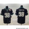 Philadelphia Eagles 98 Jalen Carter Black 2025 Super Bowl LIX Patch Vapor Untouchable Limited Stitched Football Jersey