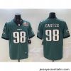 Philadelphia Eagles 98 Jalen Carter Green 2025 Super Bowl LIX Patch New Vapor Untouchable Limited Stitched Football Jersey
