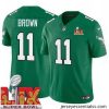 Philadelphia Eagles A.J. Brown #11 Kelly Green 2024 2025 Super Bowl LIX F.U.S.E Stitched NFL Jersey