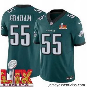 Philadelphia Eagles Brandon Graham #55 Green 2024 2025 Super Bowl LIX F.U.S.E Stitched NFL Jersey