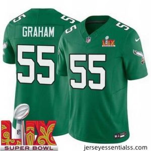 Philadelphia Eagles Brandon Graham #55 Kelly Green 2024 2025 Super Bowl LIX F.U.S.E Stitched NFL Jersey