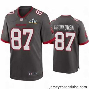 Rob Gronkowski Buccaneers Pewter Super Bowl Lv Game Jersey