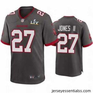 Ronald Jones Ii Buccaneers Pewter Super Bowl Lv Game Jersey