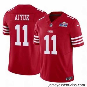San Francisco 49ers 11 Brandon Aiyuk Red 2023 F.U.S.E  Vapor Limited Stitched Football 2024 Super Bowl LVIII Jersey