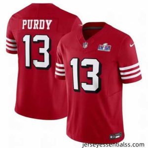 San Francisco 49ers 13 Brock Purdy 2023 F.U.S.E  New Red Vapor Untouchable Limited Stitched Football 2024 Super Bowl LVIII Jersey