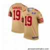 San Francisco 49ers 19 Deebo Samuel Gold Inverted Legend 2024 Super Bowl LVIII Stitched Football Jersey