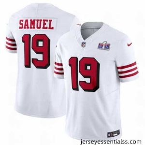 San Francisco 49ers 19 Deebo Samuel New White 2023 F.U.S.E  Vapor Untouchable Limited Stitched Football 2024 Super Bowl LVIII Jersey