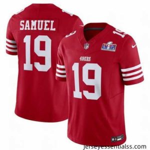 San Francisco 49ers 19 Deebo Samuel Red 2023 F.U.S.E  Vapor Untouchable Limited Stitched Football 2024 Super Bowl LVIII Jersey