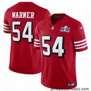 San Francisco 49ers 54 Fred Warner New Red 2023 F.U.S.E  Vapor Untouchable Limited Stitched Football 2024 Super Bowl LVIII Jersey