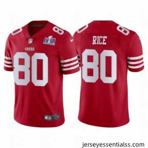 San Francisco 49ers 80 Jerry Rice 2022 New Scarlet Vapor Untouchable Stitched Football 2024 Super Bowl LVIII Jersey
