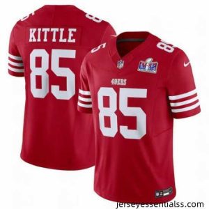 San Francisco 49ers 85 George Kittle Red 2023 F.U.S.E  Vapor Untouchable Limited Stitched Football 2024 Super Bowl LVIII Jersey