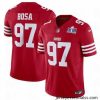San Francisco 49ers 97 Nick Bosa Red 2023 F.U.S.E  Vapor Untouchable Limited Stitched Football 2024 Super Bowl LVIII Jersey