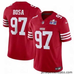 San Francisco 49ers 97 Nick Bosa Red 2023 F.U.S.E  Vapor Untouchable Limited Stitched Football 2024 Super Bowl LVIII Jersey
