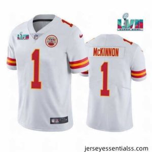 Toddler Kansas City Chiefs 1 Jerick McKinnon White Super Bowl LVII Patch Vapor Untouchable Limited Stitched Jersey