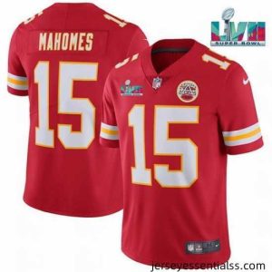 Toddler Kansas City Chiefs 15 Patrick Mahomes Red Super Bowl LVII Patch Vapor Untouchable Limited Stitched Jersey