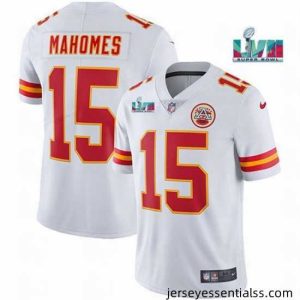 Toddler Kansas City Chiefs 15 Patrick Mahomes White Super Bowl LVII Patch Vapor Untouchable Limited Stitched Jersey
