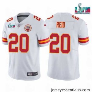 Toddler Kansas City Chiefs 20 Justin Reid White Super Bowl LVII Patch Vapor Untouchable Limited Stitched Jersey