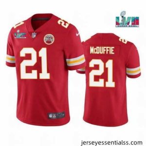 Toddler Kansas City Chiefs 21 Trent McDuffie Red Super Bowl LVII Patch Vapor Untouchable Limited Stitched Jersey