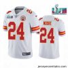 Toddler Kansas City Chiefs 24 Skyy Moore White Super Bowl LVII Patch Vapor Untouchable Limited Stitched Jersey