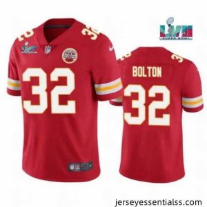 Toddler Kansas City Chiefs 32 Nick Bolton Red Super Bowl LVII Patch Vapor Untouchable Limited Stitched Jersey