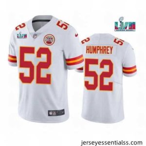 Toddler Kansas City Chiefs 52 Creed Humphrey White Super Bowl LVII Patch Vapor Untouchable Limited Stitched Jersey