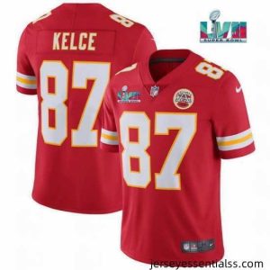 Toddler Kansas City Chiefs 87 Travis Kelce Red Super Bowl LVII Patch Vapor Untouchable Limited Stitched Jersey