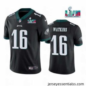Toddler Philadelphia Eagles 16 Quez Watkins Black Super Bowl LVII Vapor Untouchable Limited Stitched Jersey