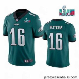 Toddler Philadelphia Eagles 16 Quez Watkins Green Super Bowl LVII Vapor Untouchable Limited Stitched Jersey