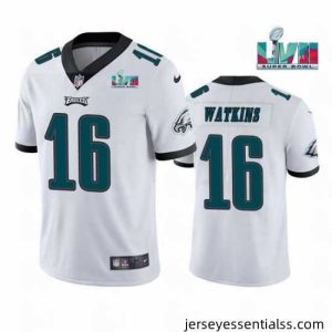 Toddler Philadelphia Eagles 16 Quez Watkins White Super Bowl LVII Vapor Untouchable Limited Stitched Jersey