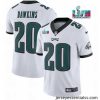 Toddler Philadelphia Eagles 20 Brian Dawkins White Super Bowl LVII Patch Vapor Untouchable Limited Stitched Jersey