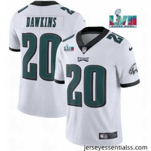 Toddler Philadelphia Eagles 20 Brian Dawkins White Super Bowl LVII Patch Vapor Untouchable Limited Stitched Jersey