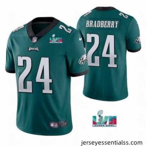 Toddler Philadelphia Eagles 24 James Bradberry Green Super Bowl LVII Vapor Untouchable Limited Stitched Jersey