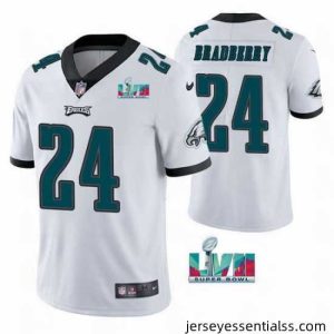 Toddler Philadelphia Eagles 24 James Bradberry White Super Bowl LVII Vapor Untouchable Limited Stitched Jersey