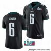 Toddler Philadelphia Eagles 6 DeVonta Smith Black Super Bowl LVII Patch Vapor Untouchable Limited Stitched Jersey