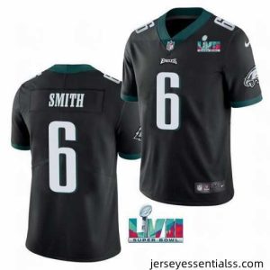 Toddler Philadelphia Eagles 6 DeVonta Smith Black Super Bowl LVII Patch Vapor Untouchable Limited Stitched Jersey