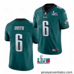 Toddler Philadelphia Eagles 6 DeVonta Smith Green Super Bowl LVII Patch Vapor Untouchable Limited Stitched Jersey